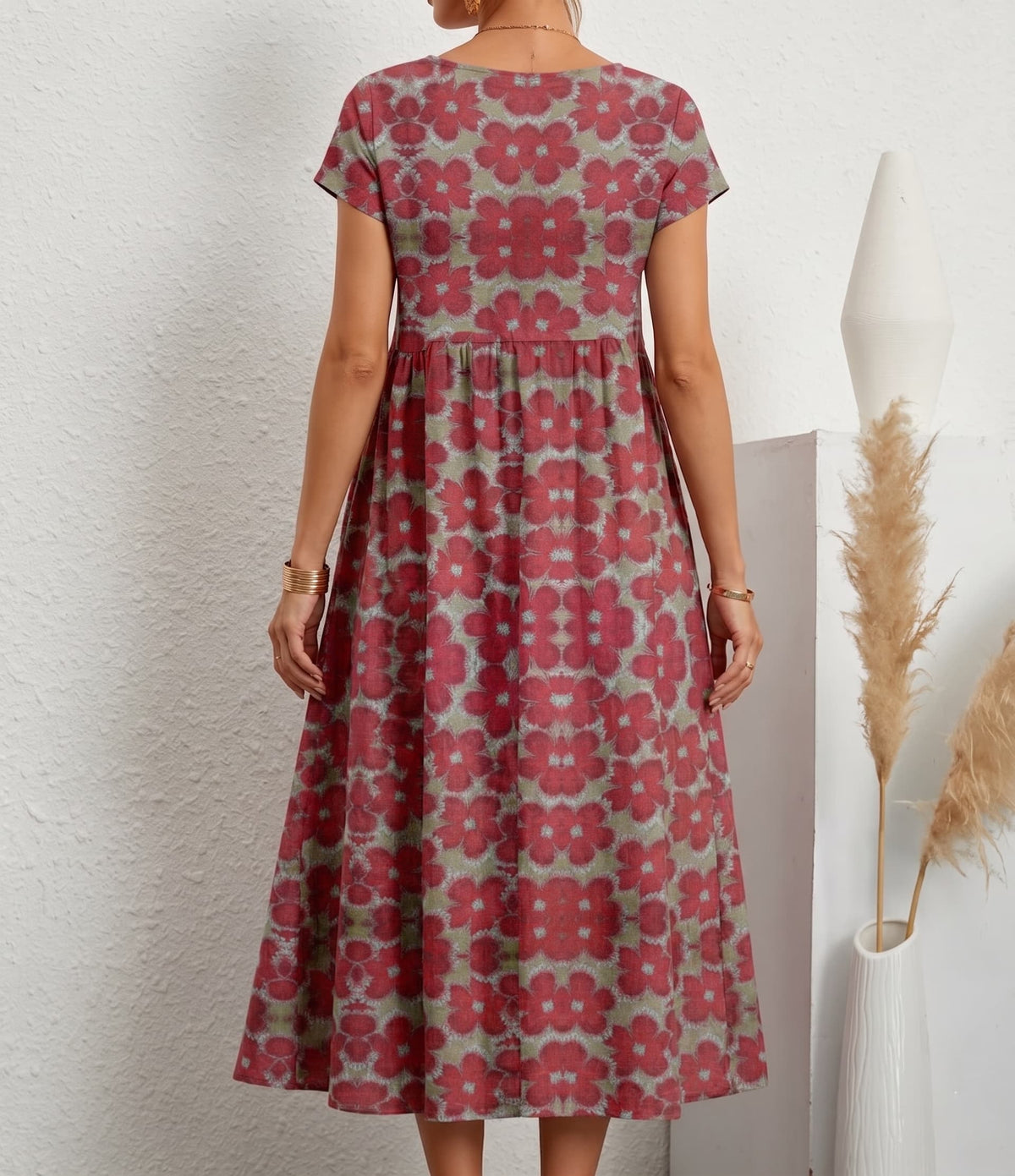 Aurelia™ — Timeless Grace Floral Midi Dress