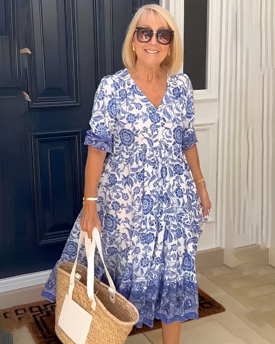 Keisha | V-Neck Floral Maxi Dress