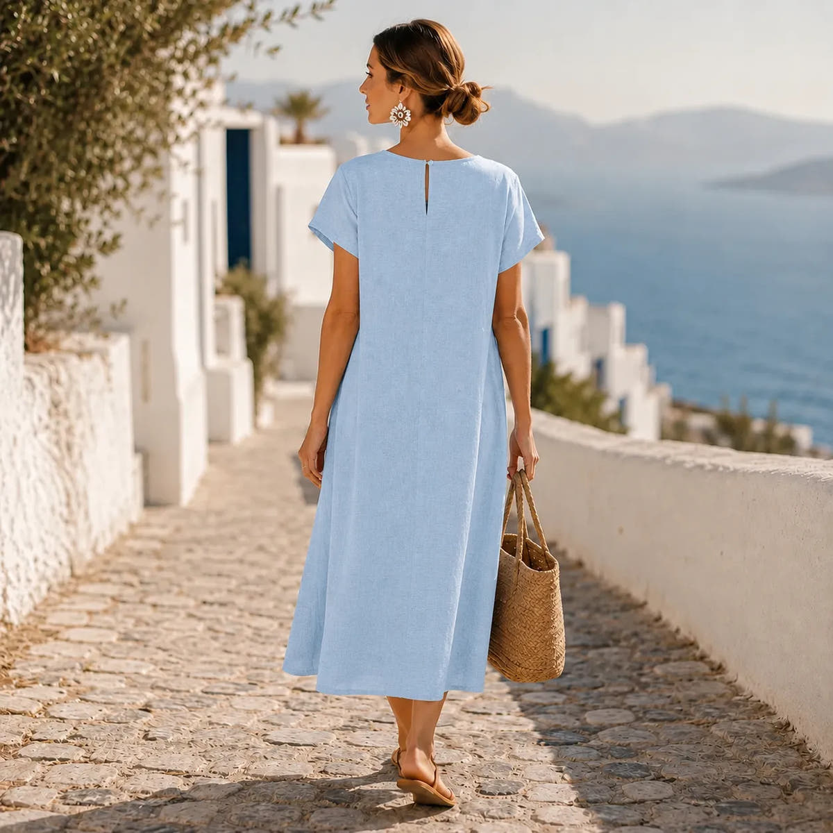 Sumlor | Asymmetric Button Midi Dress