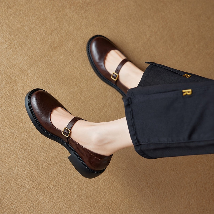 Ruelle Leather Mary Janes