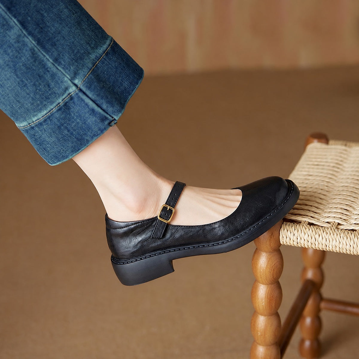 Ruelle Leather Mary Janes