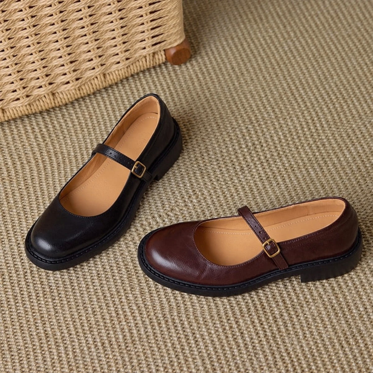 Ruelle Leather Mary Janes