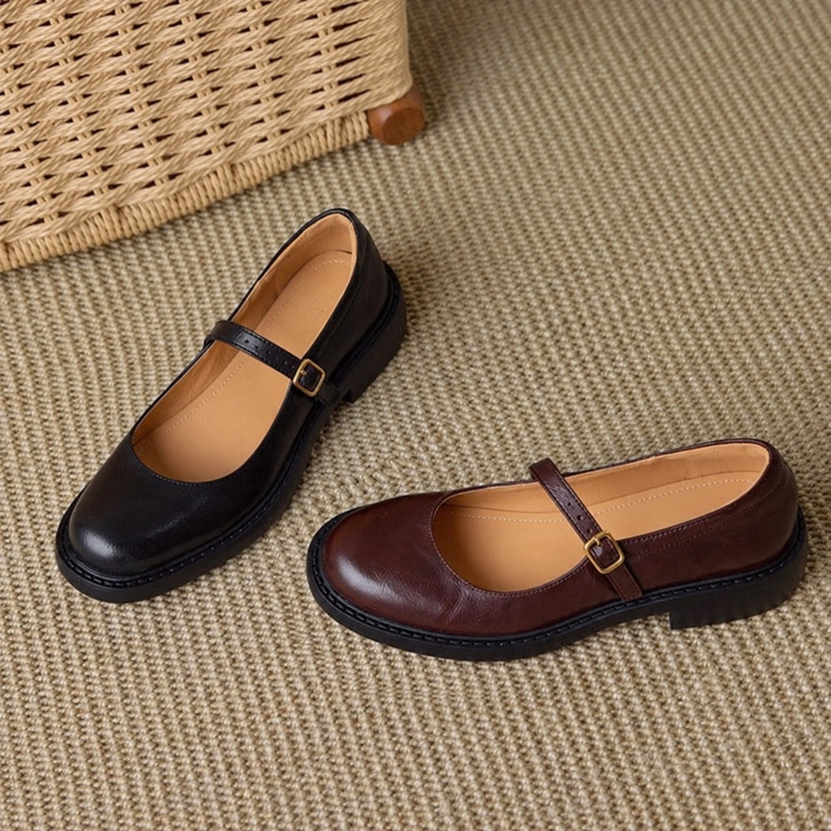 Ruelle Leather Mary Janes