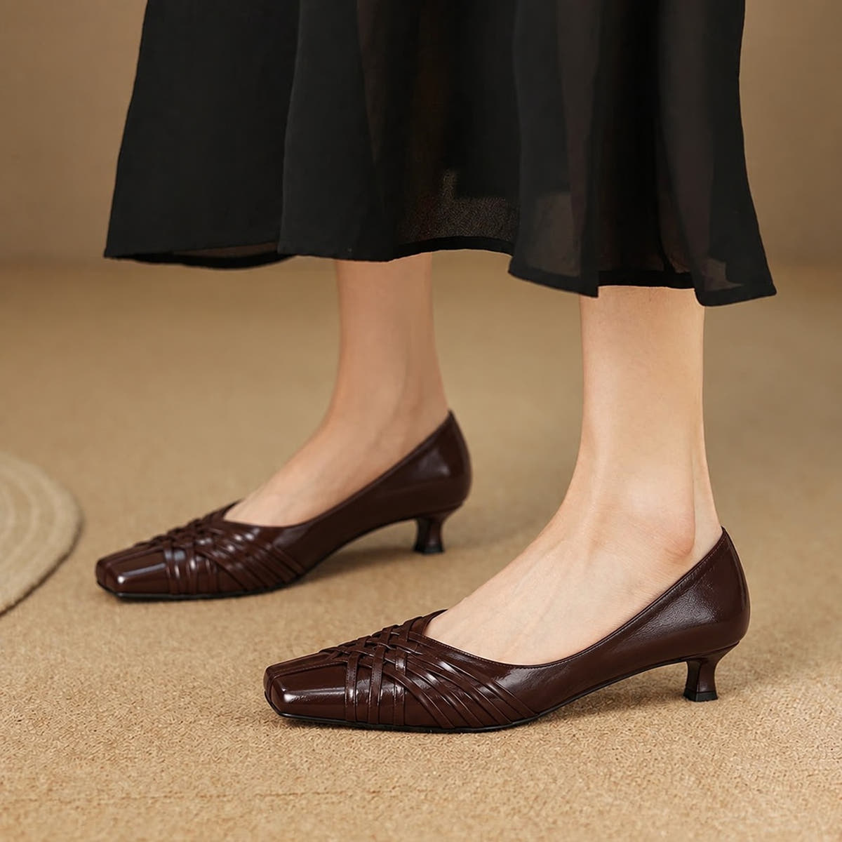 Quenby | Pointed Lattice-Cut Mary Jane Flat