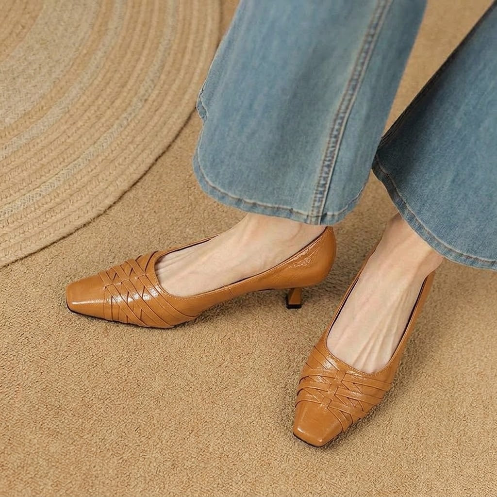 Quenby | Pointed Lattice-Cut Mary Jane Flat