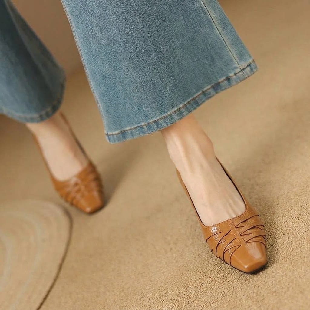 Quenby | Pointed Lattice-Cut Mary Jane Flat
