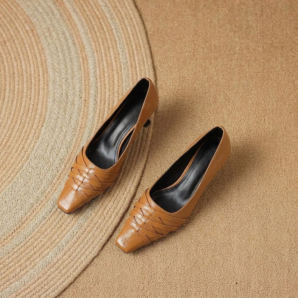 Quenby | Pointed Lattice-Cut Mary Jane Flat