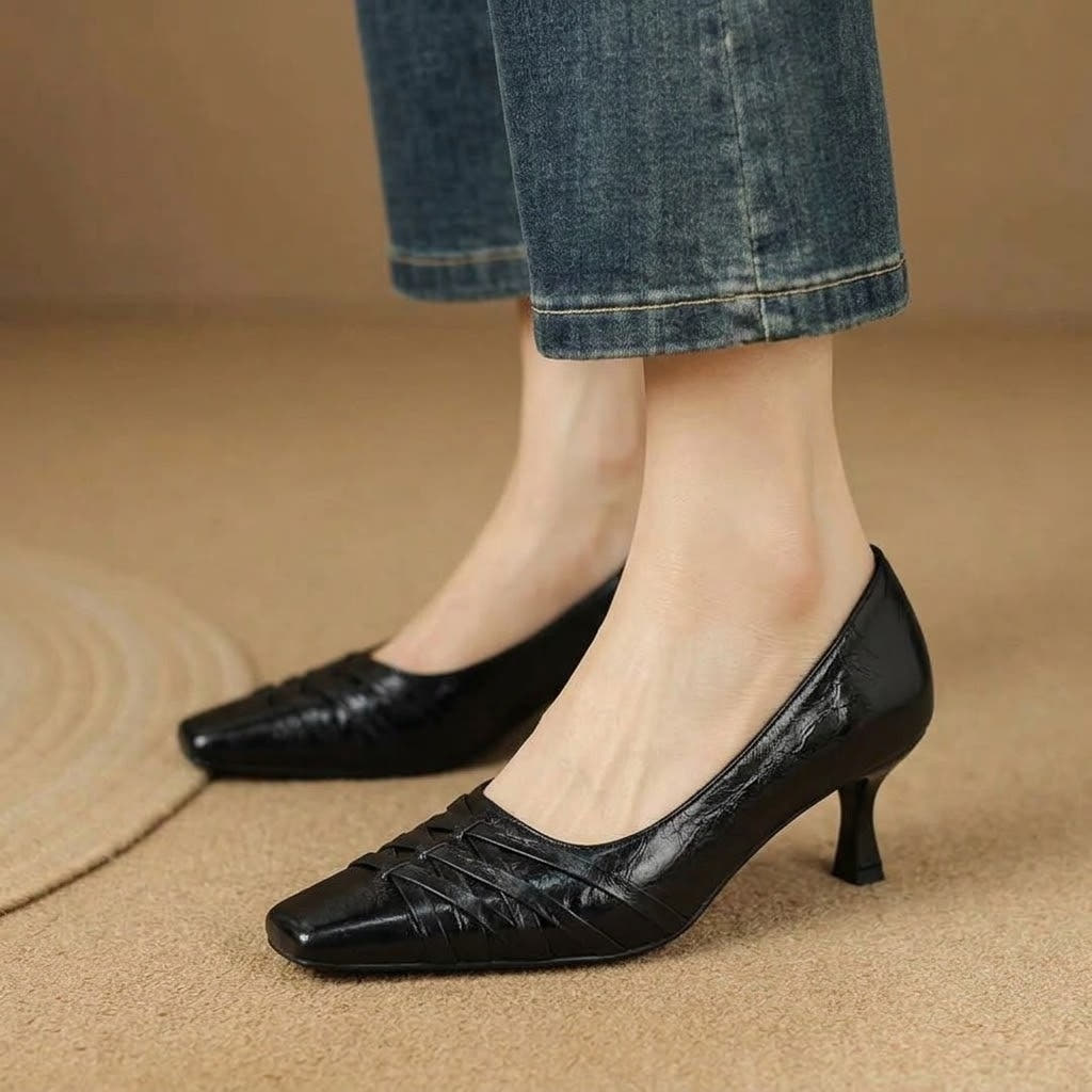 Quenby | Pointed Lattice-Cut Mary Jane Flat
