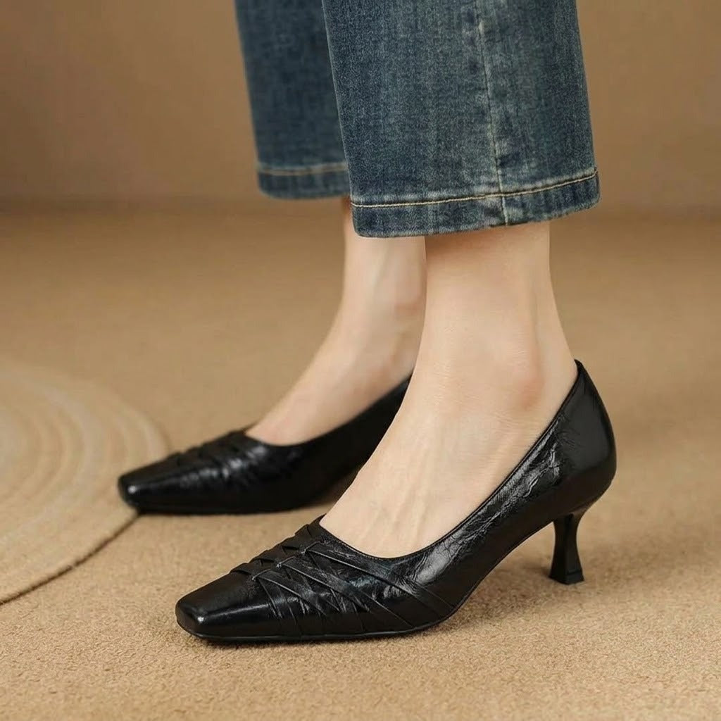 Quenby | Pointed Lattice-Cut Mary Jane Flat