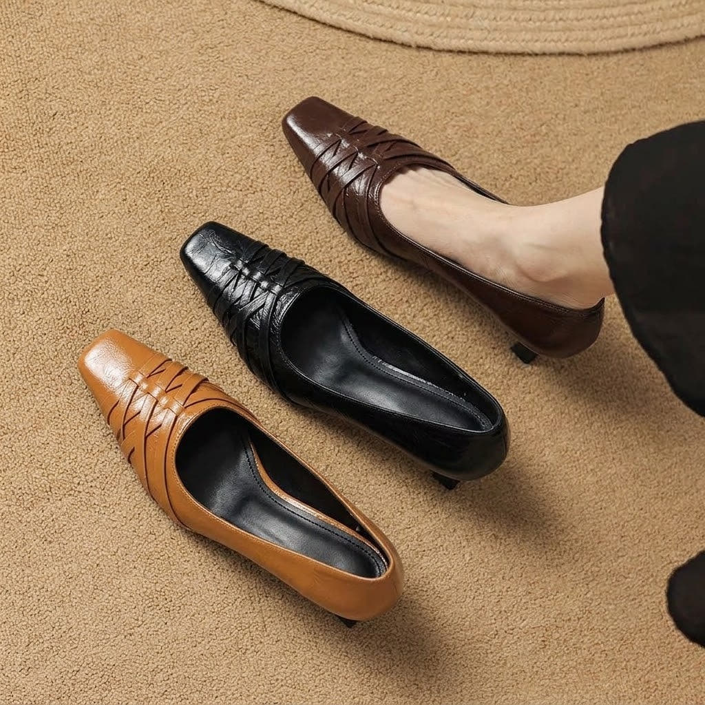 Quenby | Pointed Lattice-Cut Mary Jane Flat