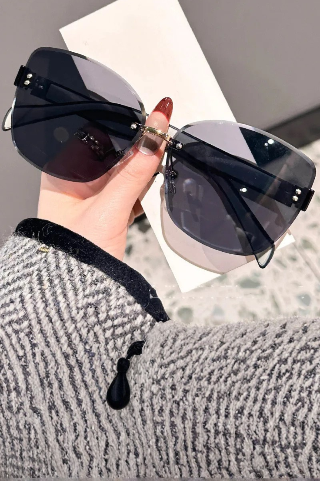 Kalina | Rimless Cat Eye Gradient Sunglasses