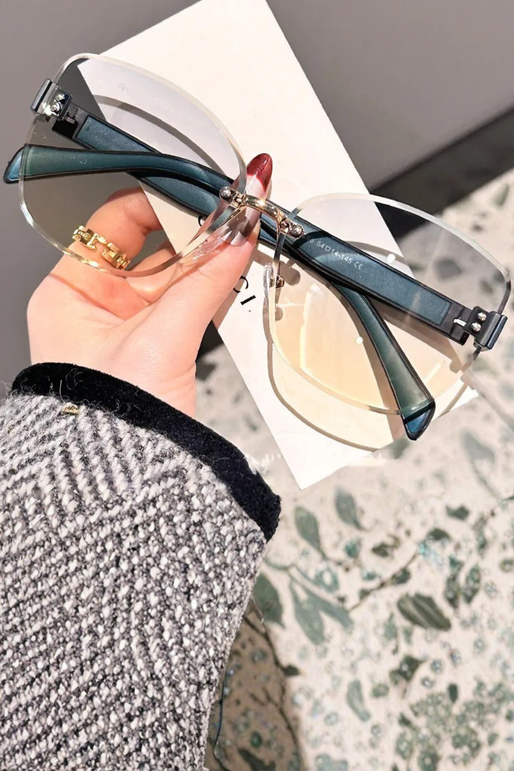 Kalina | Rimless Cat Eye Gradient Sunglasses