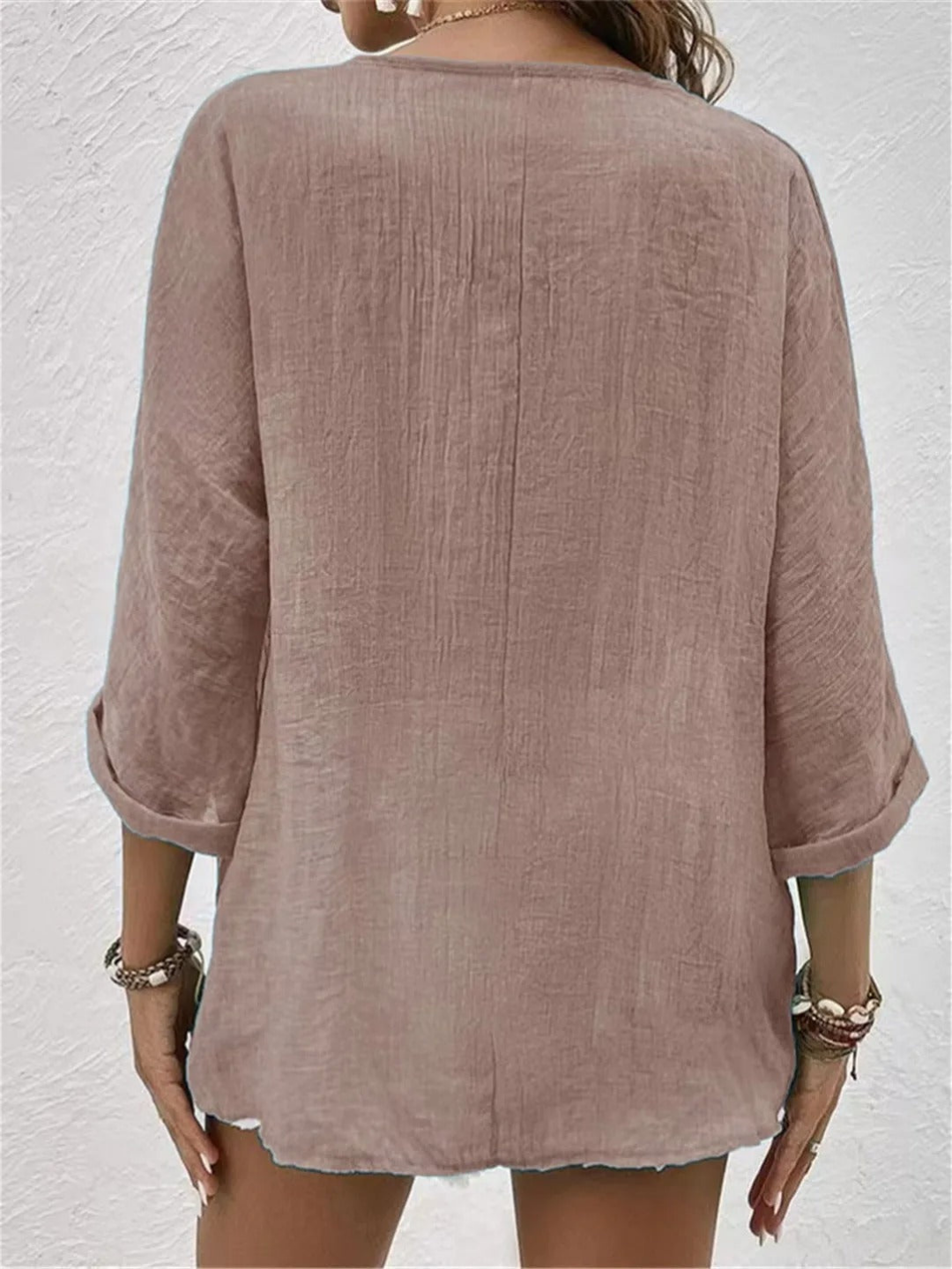 Badette | V-Neck Button-Front Top