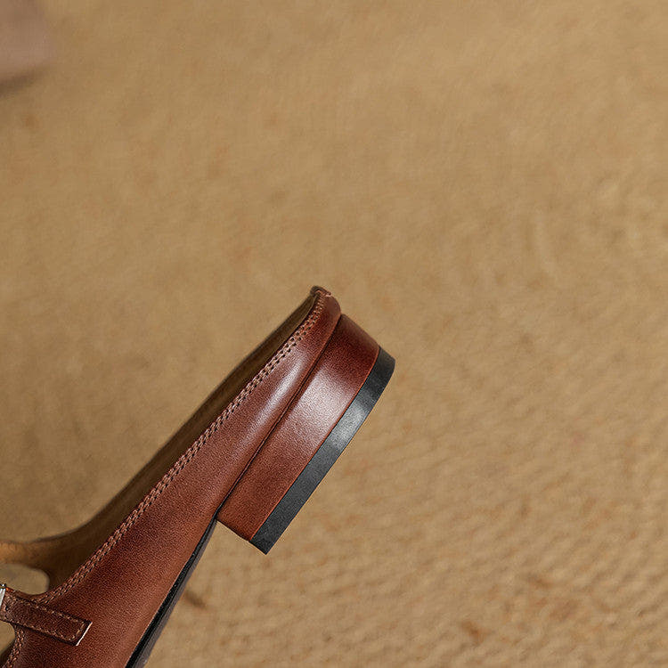 Sarah Mary-Jane Leather Flats
