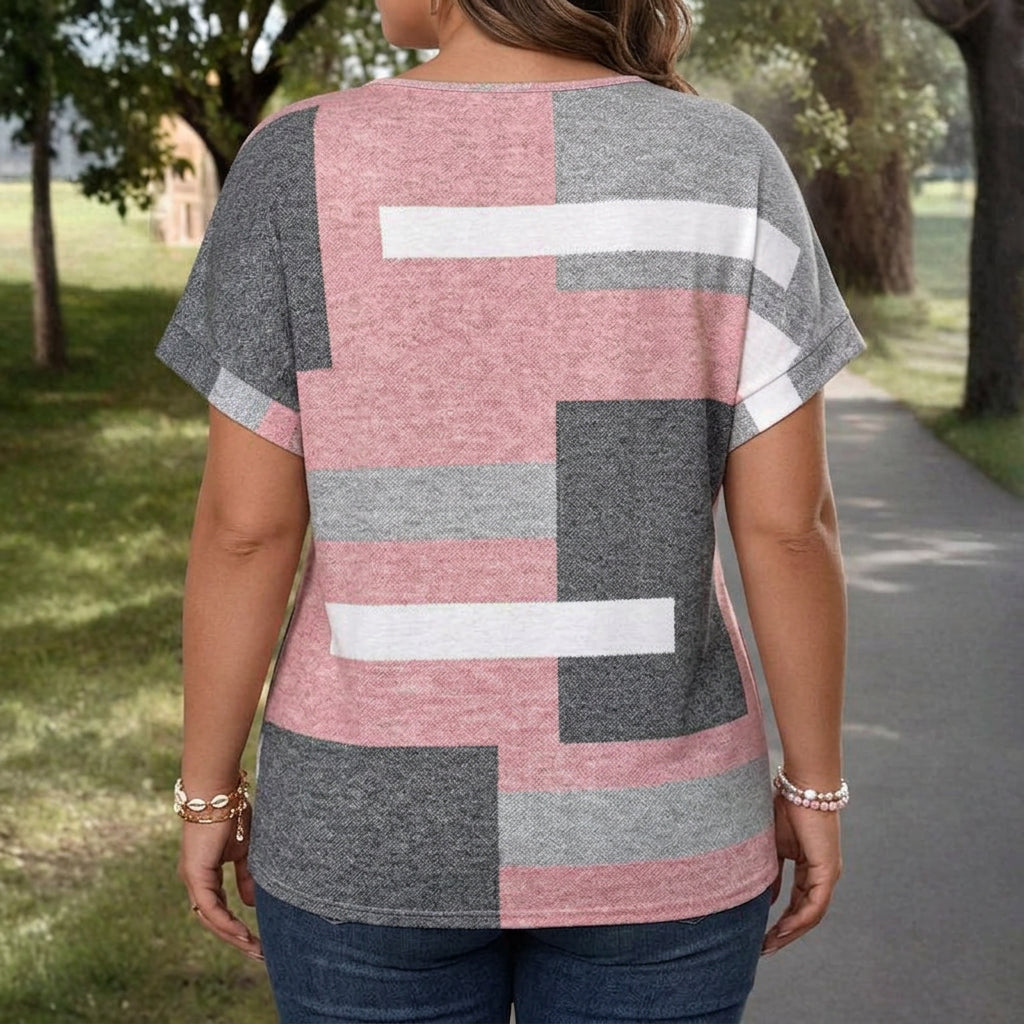 Abby | Colour Block V-Neck Blouse