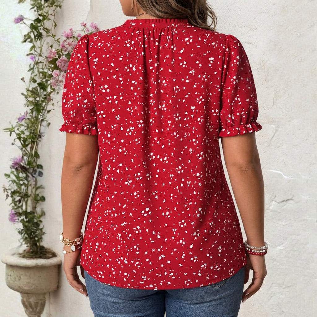 Emerentia | Polka Dot Puff Sleeve Blouse