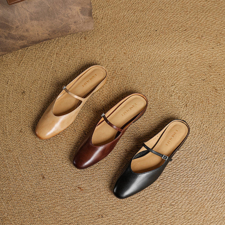 Sarah Mary-Jane Leather Flats