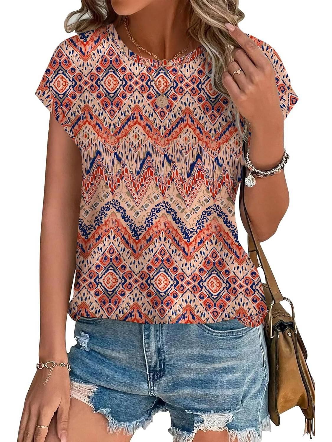 Faye | Botanical Print Cap Sleeve Top
