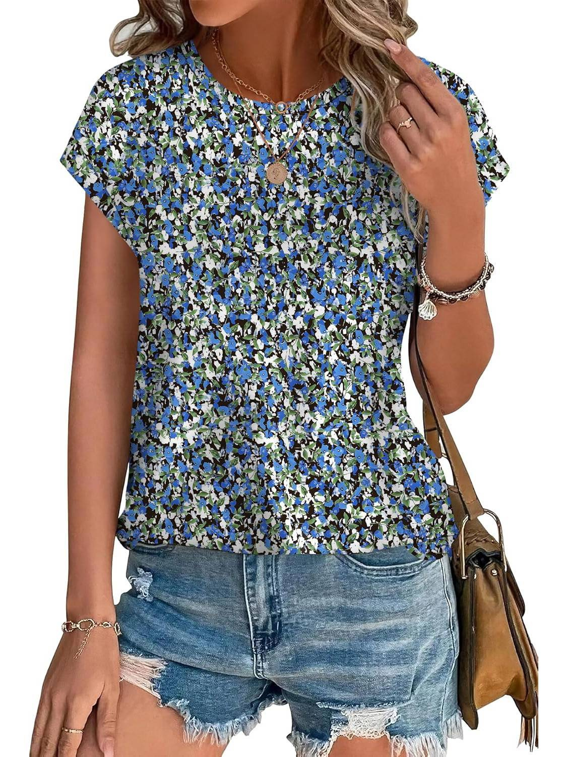 Faye | Botanical Print Cap Sleeve Top