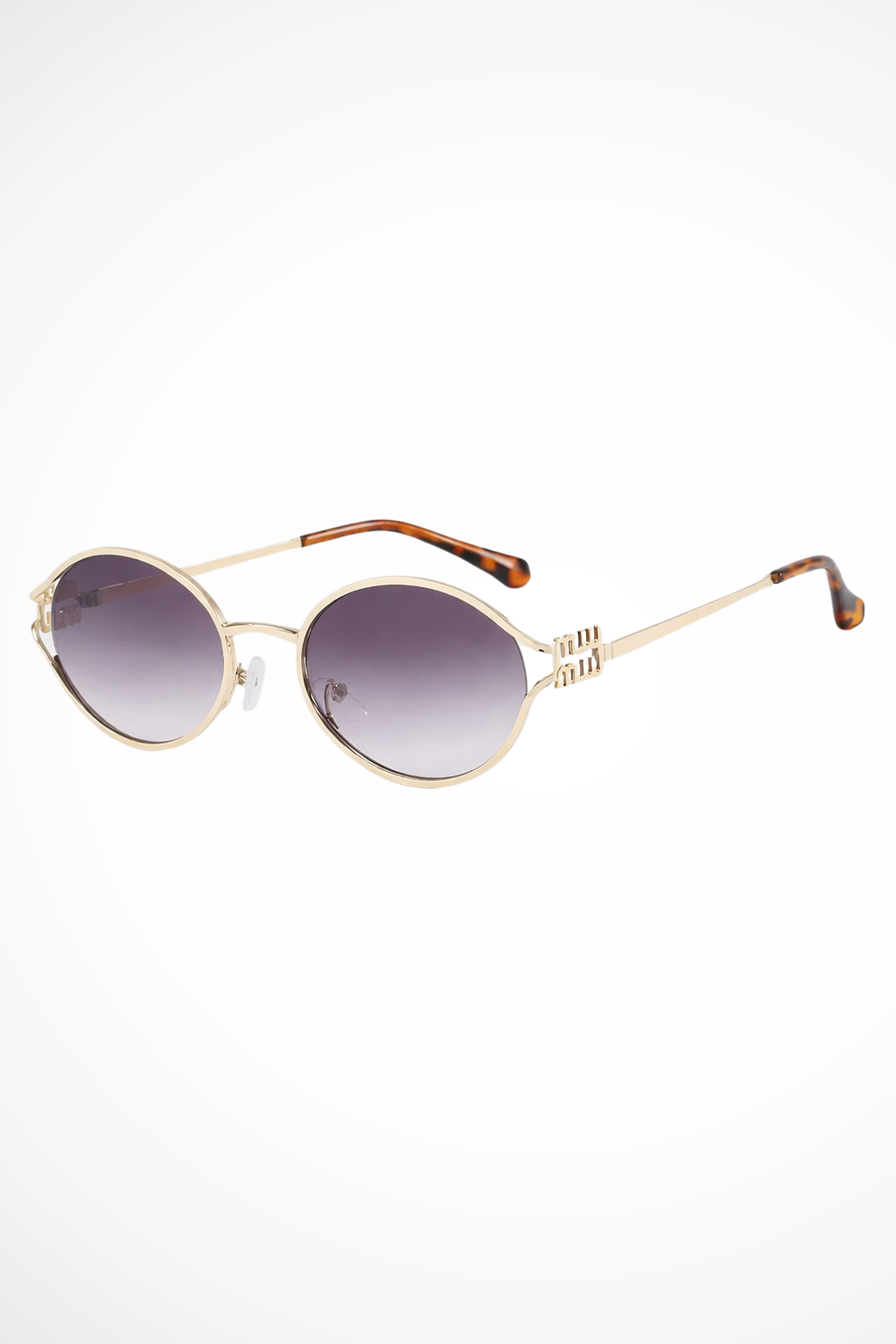 Isobel | Oval Gold Metal Frame Sunglasses