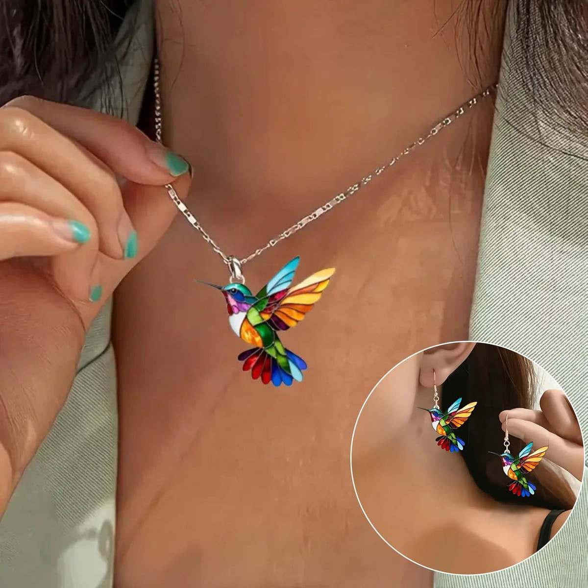 Beautiful Hummingbird Necklace with Bonus Earring – Limited Time Offer