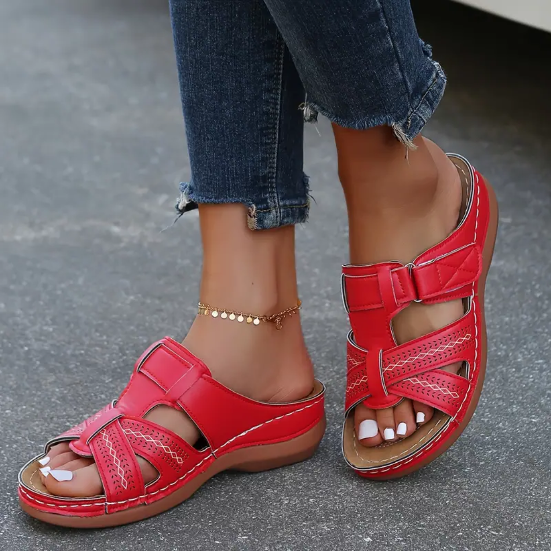 Camelia | Cross-Strap Slip-On Sandals