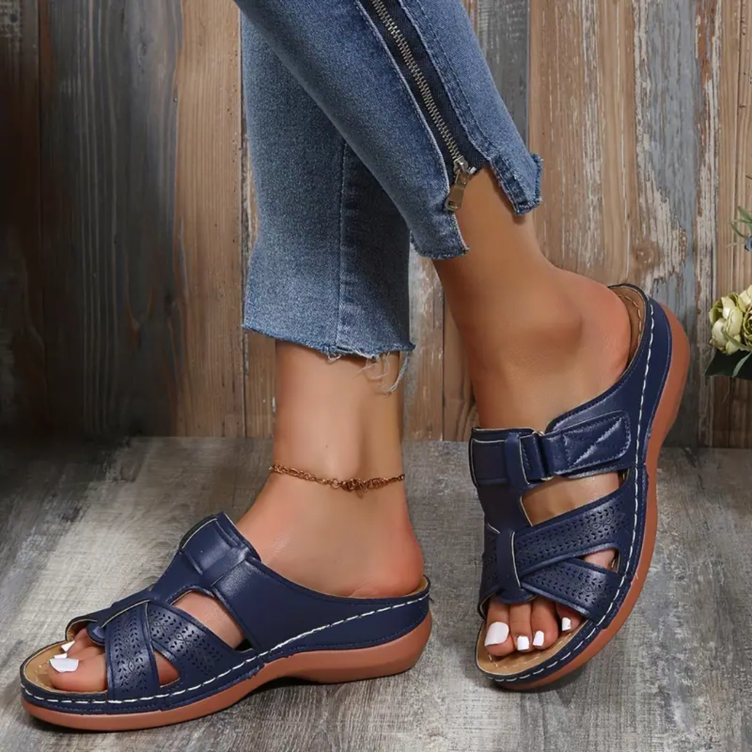 Camelia | Cross-Strap Slip-On Sandals