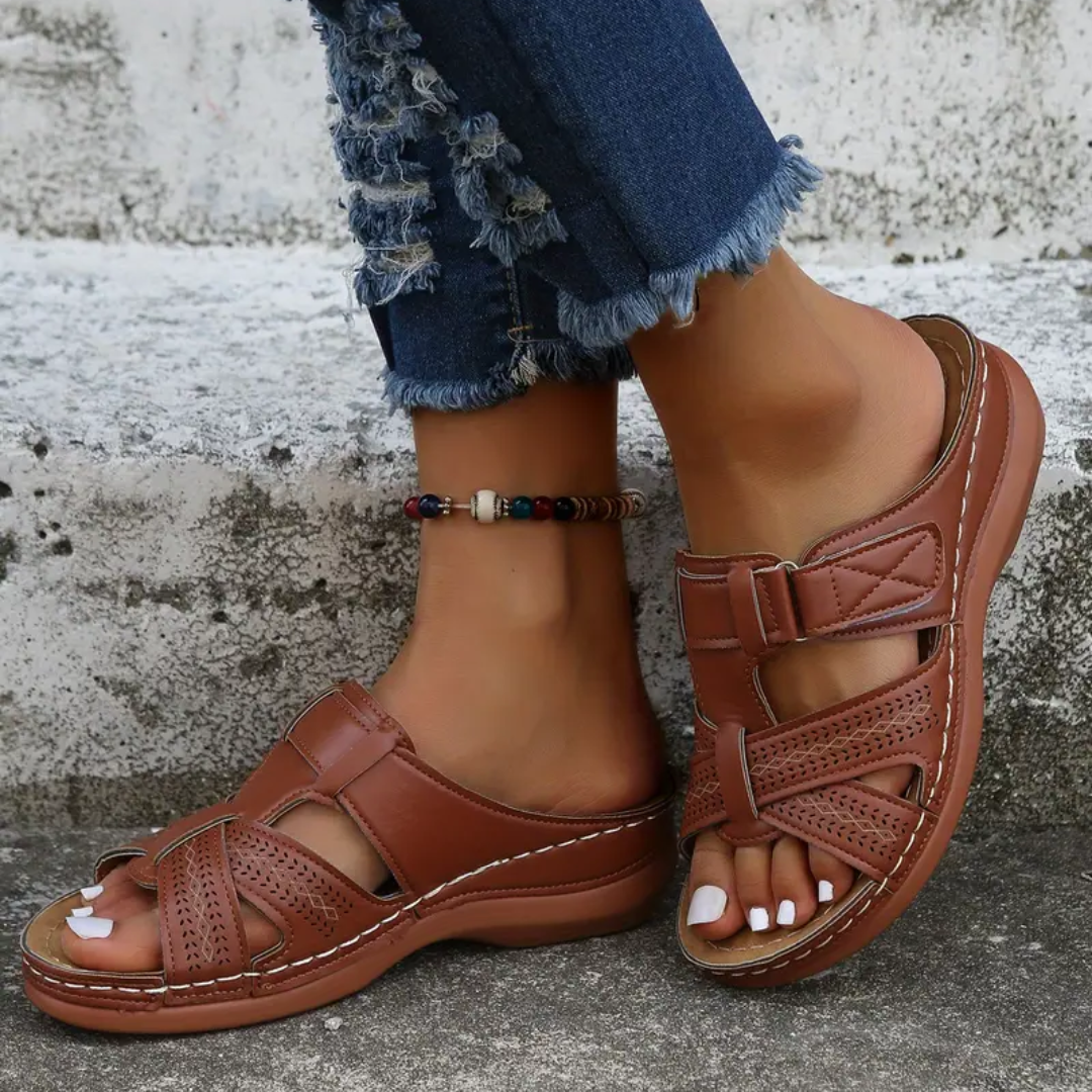 Camelia | Cross-Strap Slip-On Sandals