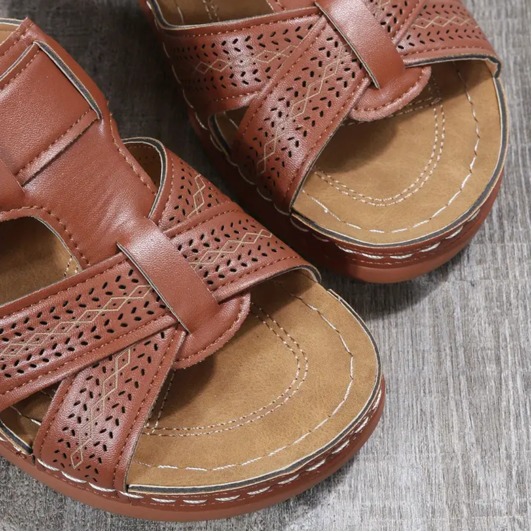 Camelia | Cross-Strap Slip-On Sandals