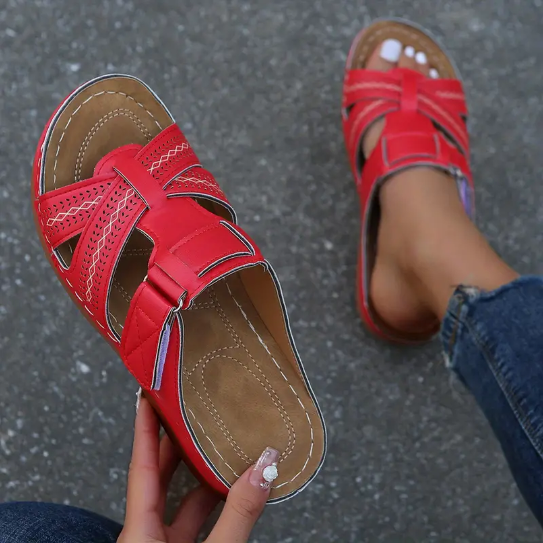 Camelia | Cross-Strap Slip-On Sandals