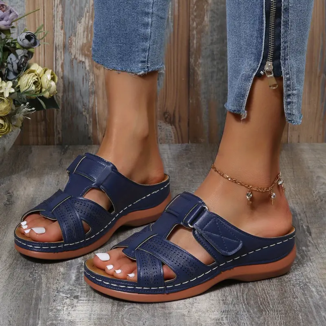 Camelia | Cross-Strap Slip-On Sandals