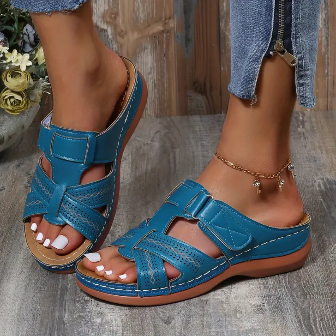 Camelia | Cross-Strap Slip-On Sandals