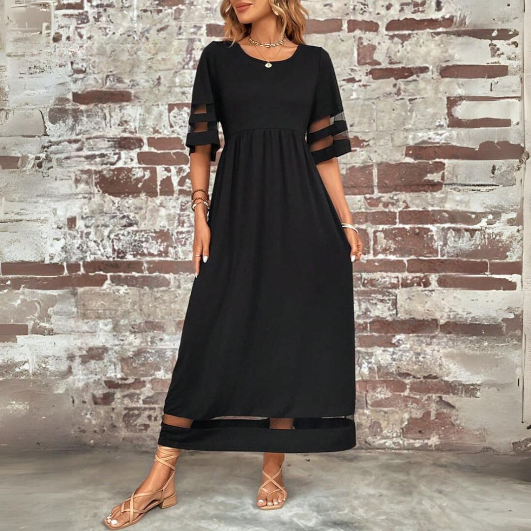 Ottilie | Mesh Panel Maxi Dress