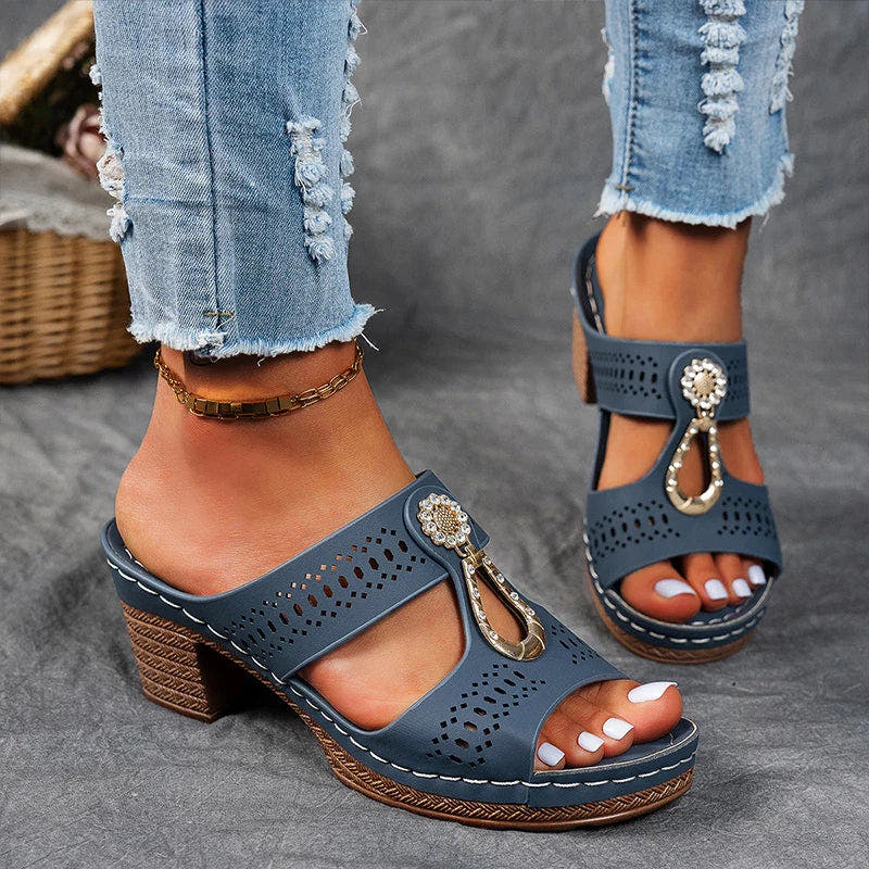 Claribel | Charm Block Heel Sandals
