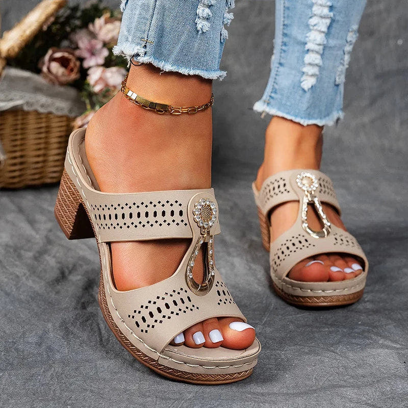 Claribel | Charm Block Heel Sandals