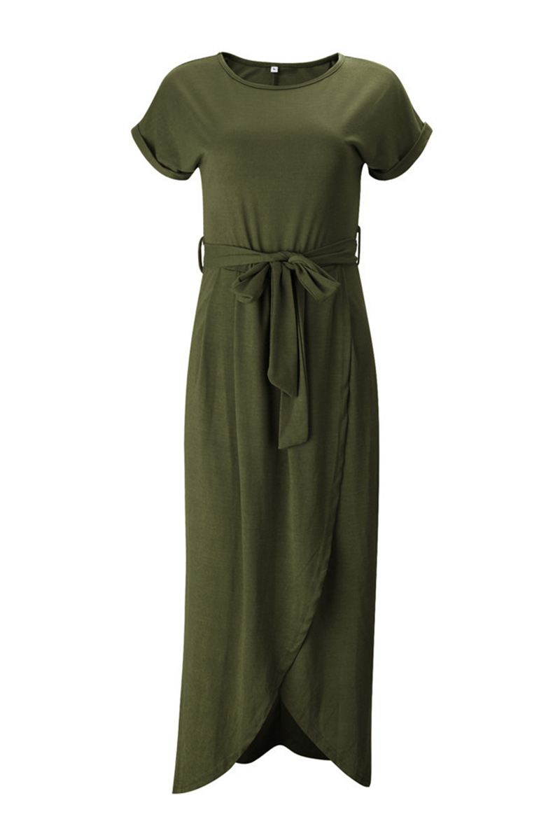 Mafalda | Cap-Sleeve Belted Wrap Midi Dress