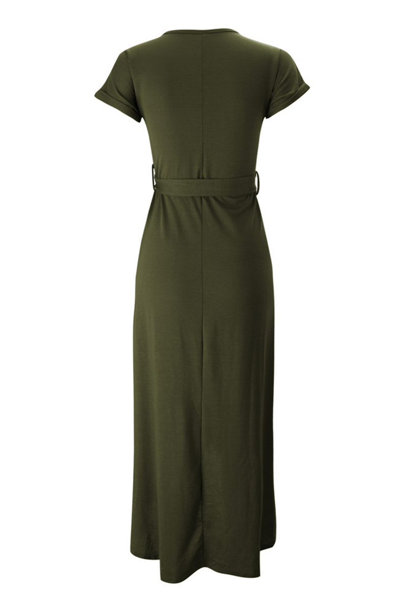 Mafalda | Cap-Sleeve Belted Wrap Midi Dress