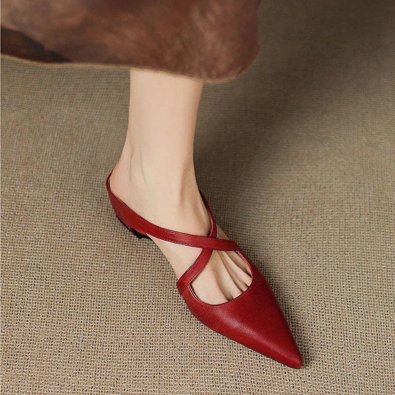 Aluna Genuine Leather Mules