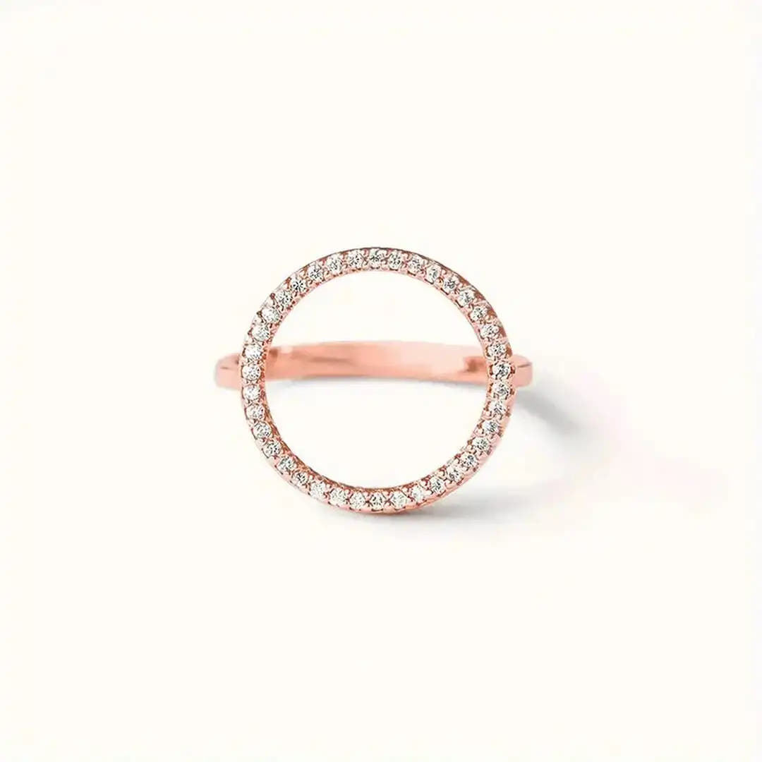 Round Cubic Circle Zirconia Ring
