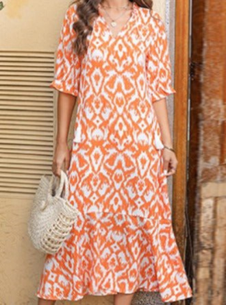 Sari | Boho Ikat Tassel Midi Dress