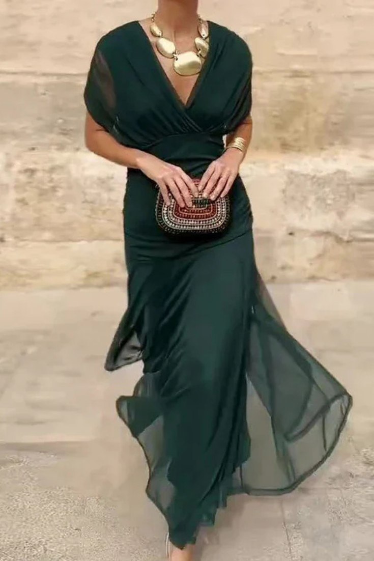 Giuliana | Off-Shoulder Twist-Front Chiffon Midi Dress