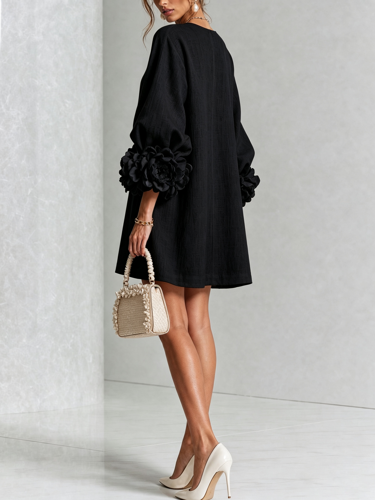 Ottavia | Rose Cuff Button-Down Mini Dress