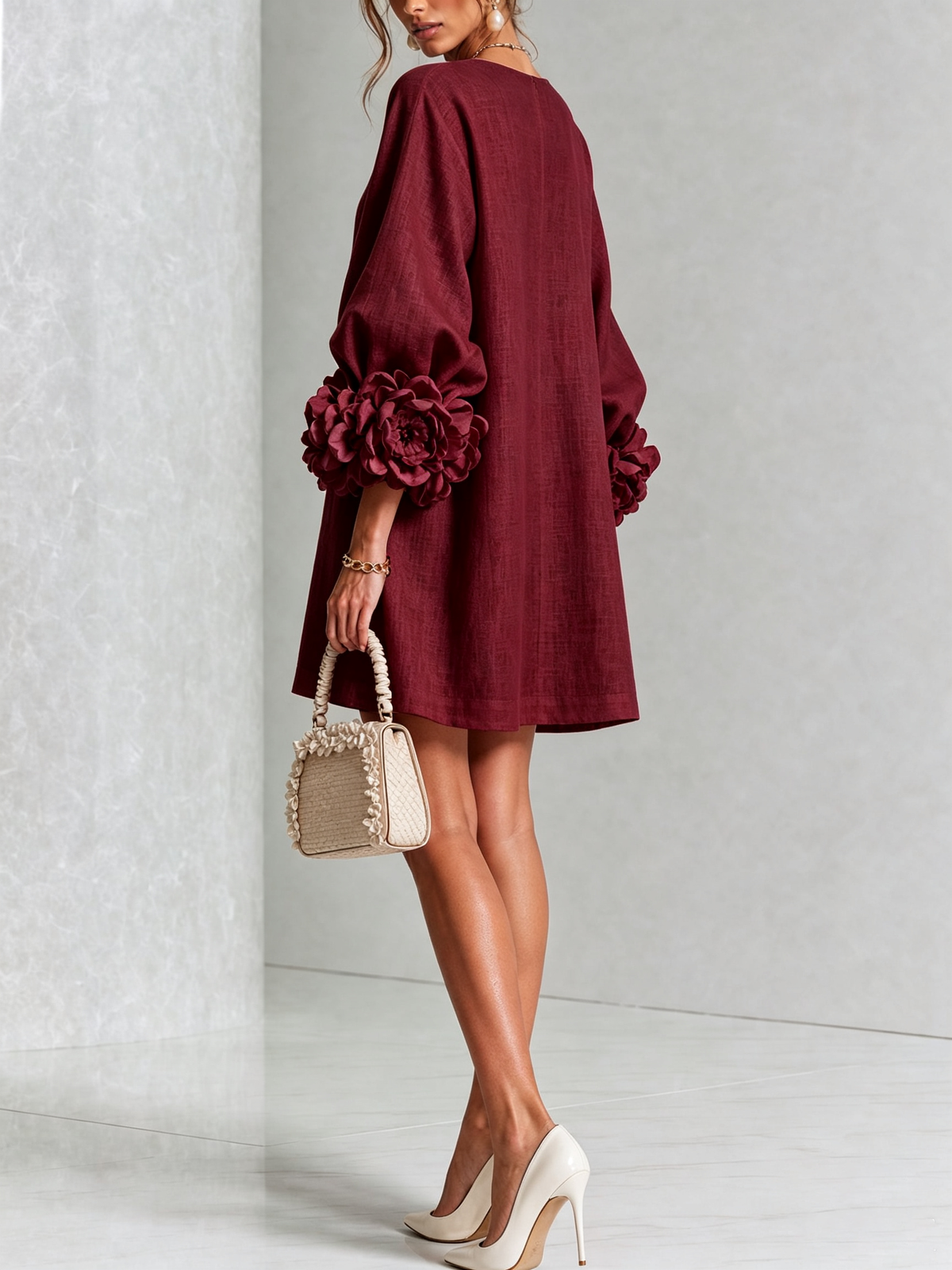 Ottavia | Rose Cuff Button-Down Mini Dress