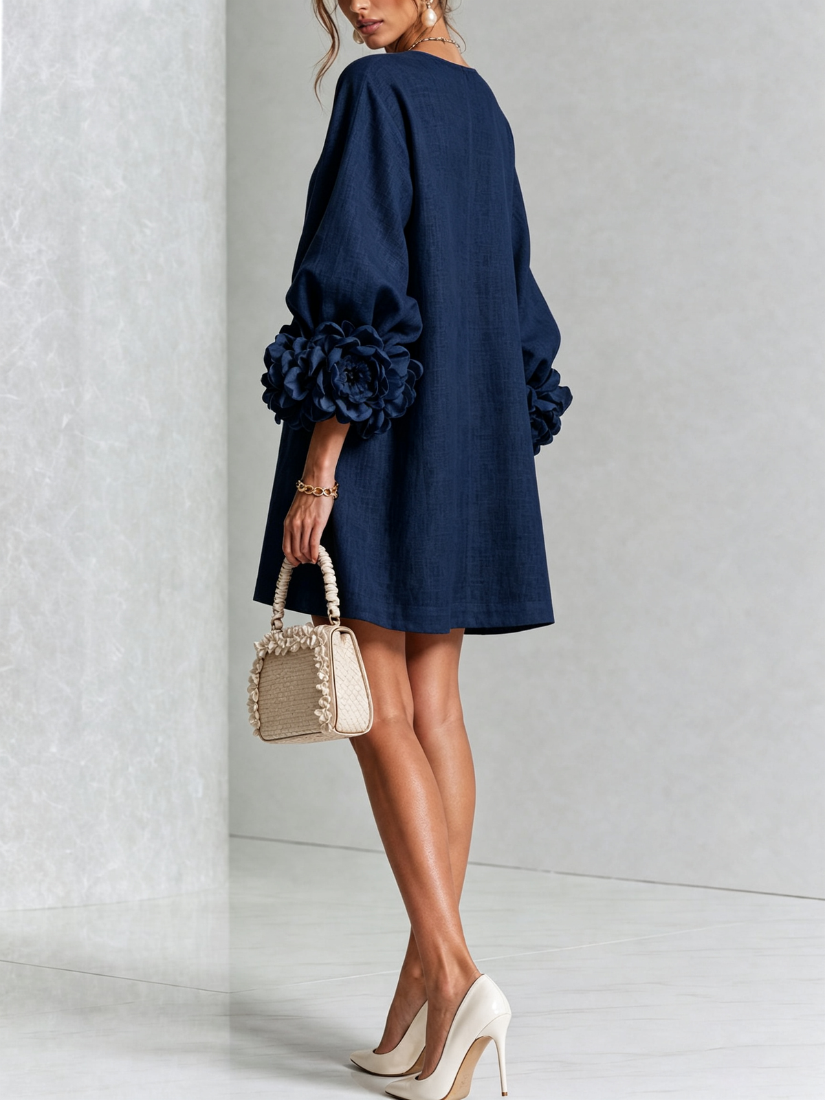 Ottavia | Rose Cuff Button-Down Mini Dress