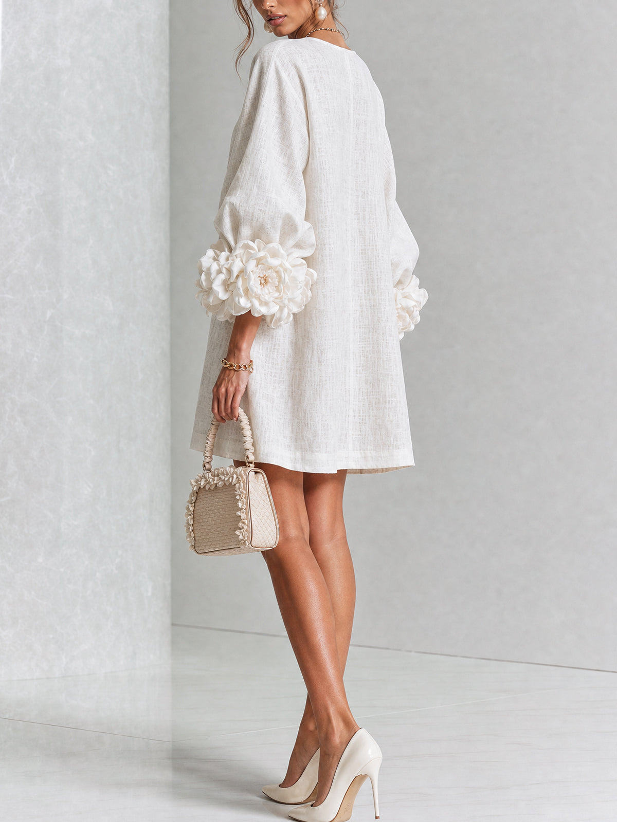 Ottavia | Rose Cuff Button-Down Mini Dress