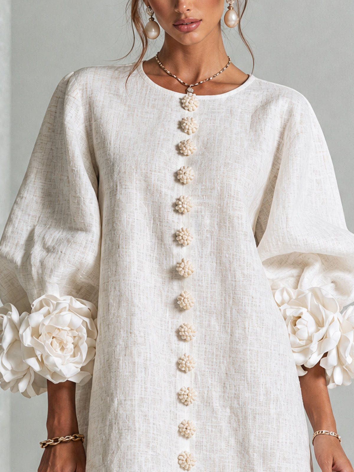 Ottavia | Rose Cuff Button-Down Mini Dress