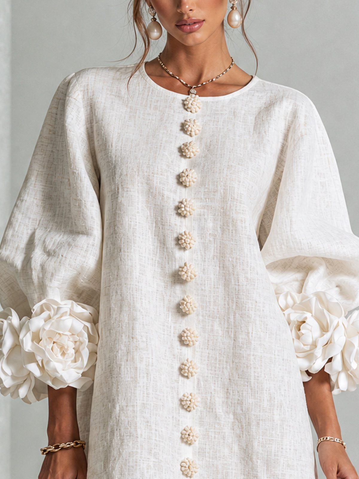 Ottavia | Rose Cuff Button-Down Mini Dress
