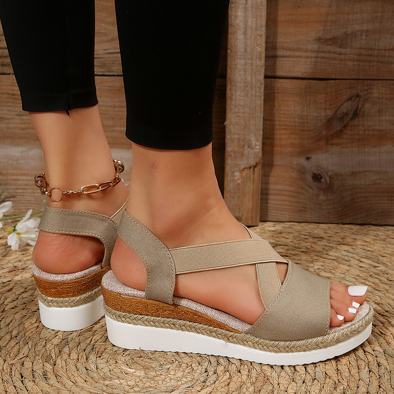 Doriana | Crisscross Wedge Sandals