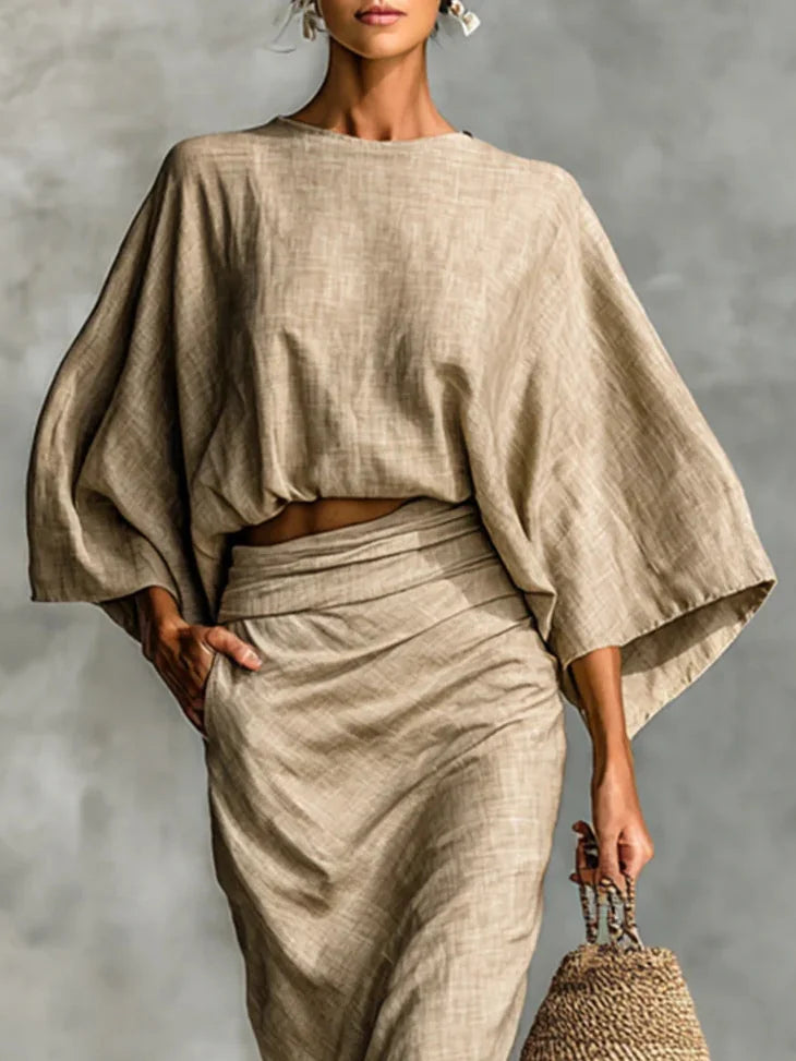 Allison | Batwing Two-Piece Skirt Set