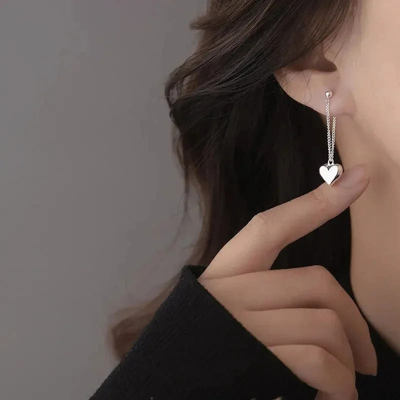 Antique-Style Geometric Heart Earrings